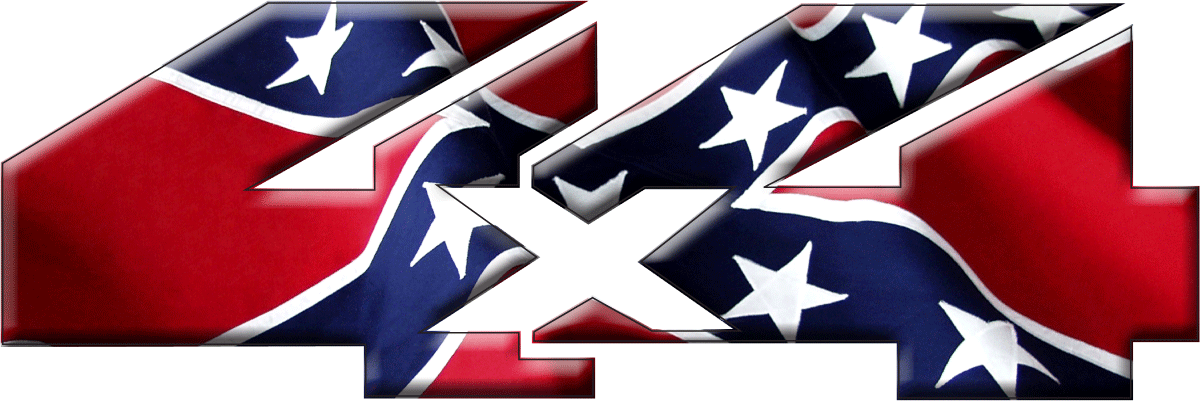 4x4 Confederate Rebel Flag sticker