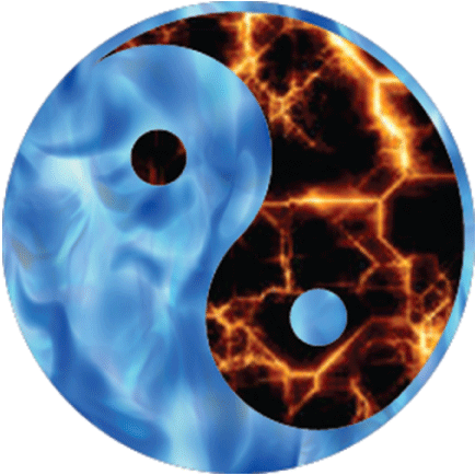 Ying Yang fire and ice sticker