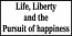 Life Liberty and Pursuit of Happiness bumper sticker